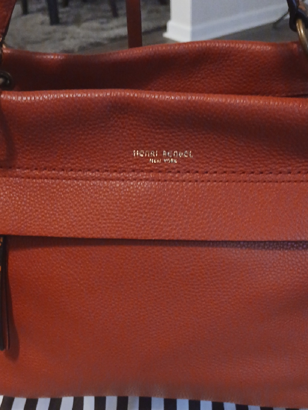Henri Bendel Sabrina Satchel In Reddish Orange leather satchel - Picture 2 of 10